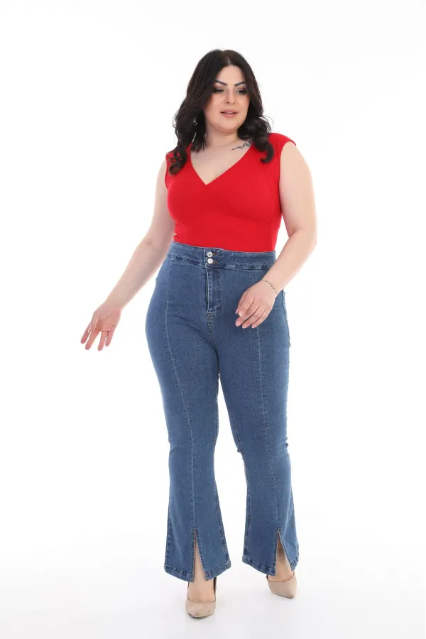 Dizden Yırtmaç Detaylı İspanyol Pantolon  700-01-(30-36)