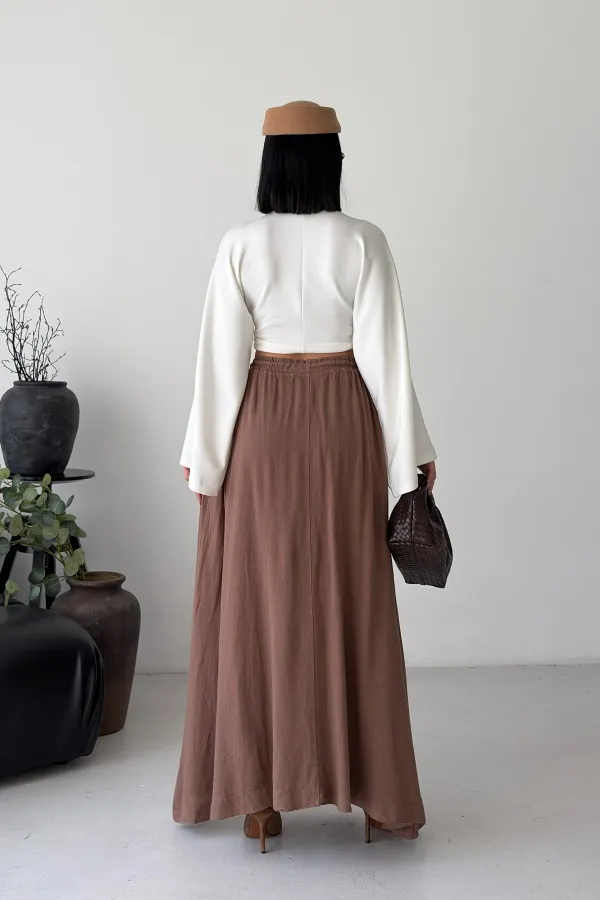 Elasticated Long Skirt HS131-72-(S-L-3) Soil