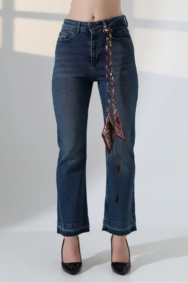 Flare Jeans 7104-01-(28-33) Dark Blue Denim