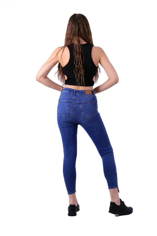 Asimetrik Paçalı Kot Pantolon 935-06-(26-31) Asimetrik Paçalı Kot Pantolon 935-06-(26-31)