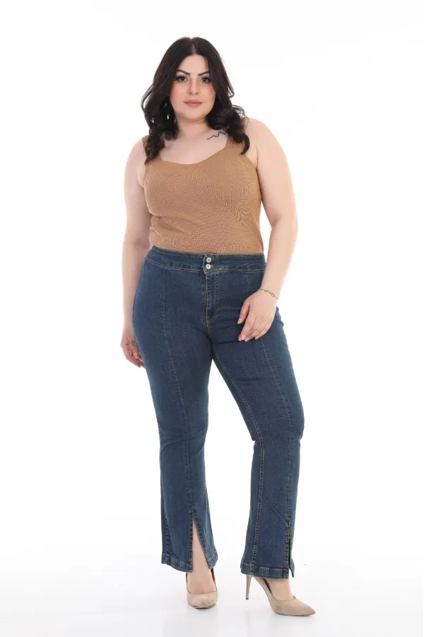 Dizden Yırtmaç Detaylı İspanyol Pantolon  700-02-(30-36)