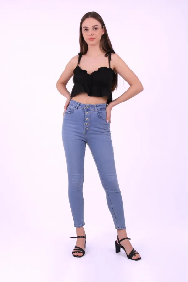 Önü 5 Düğmeli Skinny Kot Pantolon  755-15-(30-36)