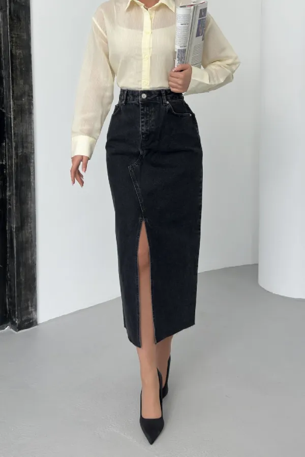 Jupe longue en jean 1022-23-(S-XL-6) Jupe longue en jean 1022-23-(S-XL-6)