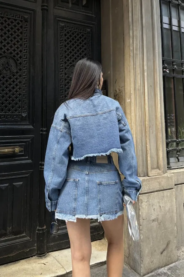 Taşlı Mini Kot Etek 1089-06-(XS-L) Taşlı Mini Kot Etek 1089-06-(XS-L)
