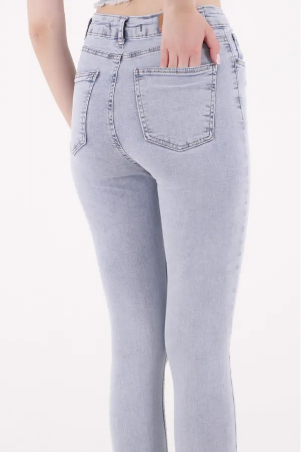 Asimetrik Paçalı Kot Pantolon 935-08-(26-31) Asimetrik Paçalı Kot Pantolon 935-08-(26-31)