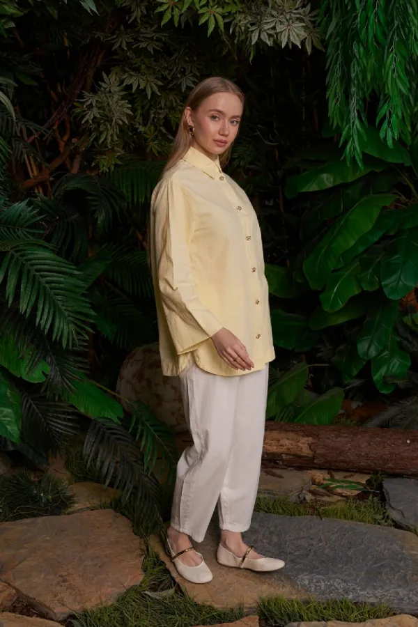 Oversize Keten Gömlek  HS601-93-(S-XL)