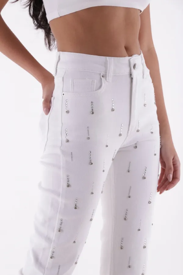Tek Taraflı Droplı Kot Pantolon 7038-50-(26-31)