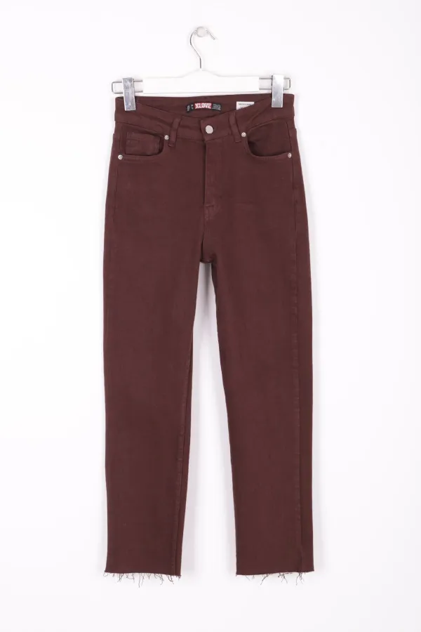Dikişsiz Paça Mom Fit Kot Pantolon  764-78-(26-29-4)