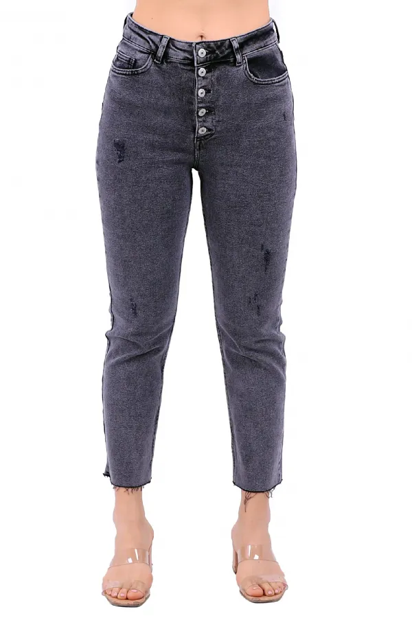 5 Düğmeli Mom Fit Kot Pantolon  745-40-(26-31)