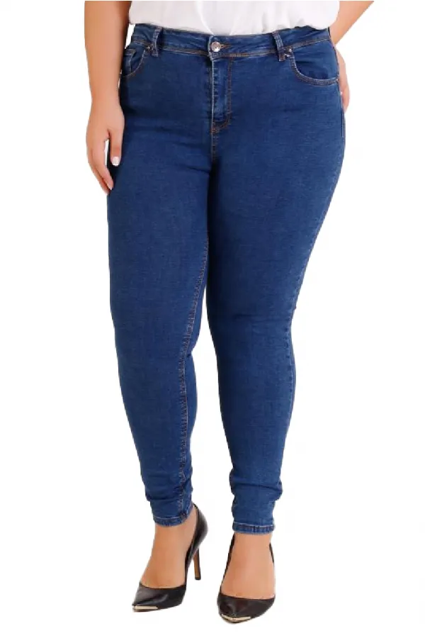 High Waisted Skinny Full Length Jean  515-27-(48-54) Rinsed Blue