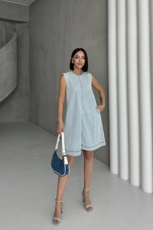 Kolsuz Cepli Oversize Elbise 3043-42-(S-XL-6)