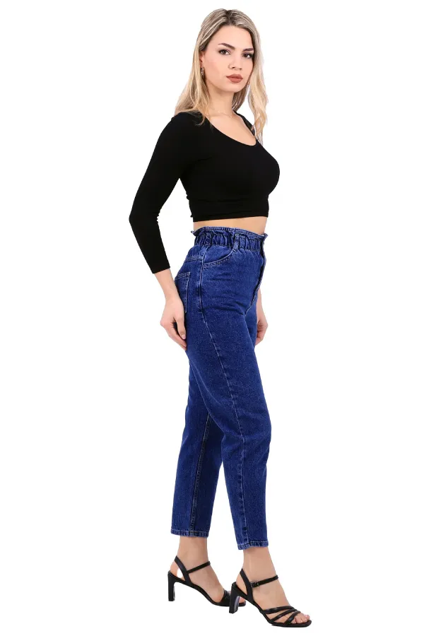 Elasticated Waist Jean 759-01-(27-32) Dark Blue Denim Elasticated Waist Jean 759-01-(27-32) Dark Blue Denim