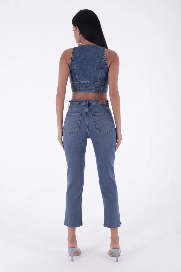 Flare Leg Mom Jeans 1774-62-(28-33) Flare Leg Mom Jeans 1774-62-(28-33)