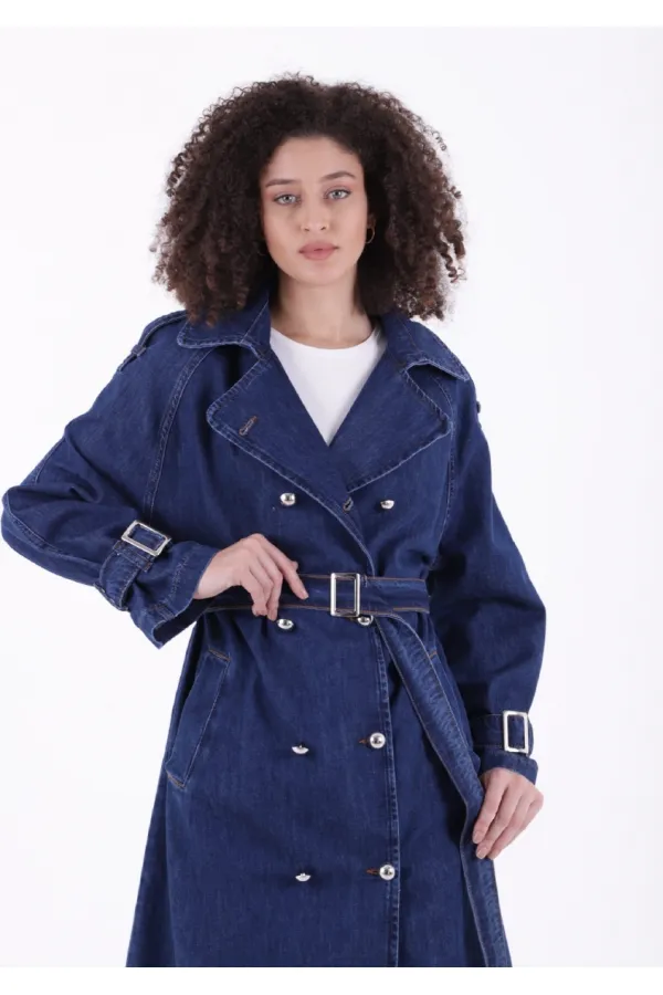 Kemerli Uzun Trençkot  6077-26-(S+L+4)
