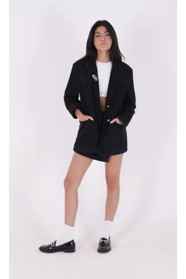 Double Breasted Buttoned Classic Blazer Jacket 6066-23-(S+L+4) Regular Anthracite Double Breasted Buttoned Classic Blazer Jacket 6066-23-(S+L+4) Regular Anthracite