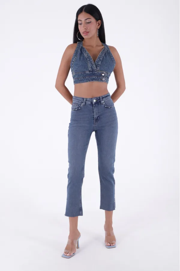 Flare Leg Mom Jeans 1774-62-(28-33) Flare Leg Mom Jeans 1774-62-(28-33)