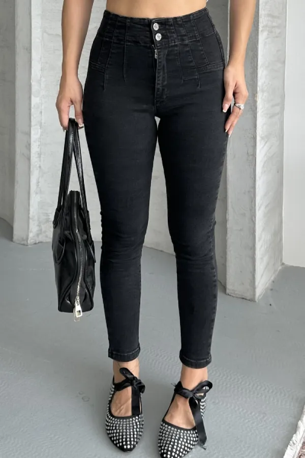 Skinny Jean with Dart Detail 7053-23-(27-32) Regular Anthracite