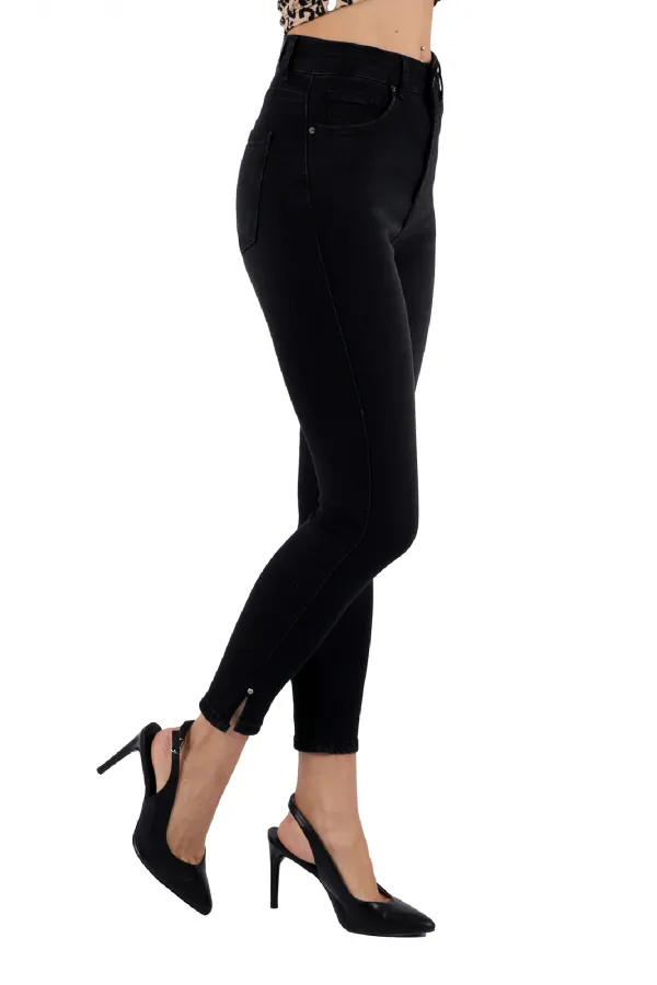 Skinny Jean with Bottom Side Zipper 1745-03-(26-31) Anthracite Denim Skinny Jean with Bottom Side Zipper 1745-03-(26-31) Anthracite Denim