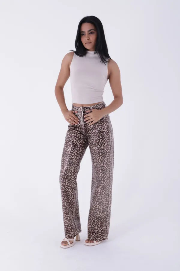 Leopar Palazzo Kot Pantolon  7028-80-(27-32)