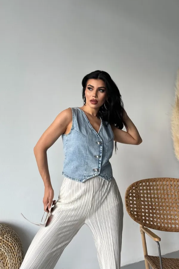 Düğmeli Yelek  6070-14-(S-XL-6)