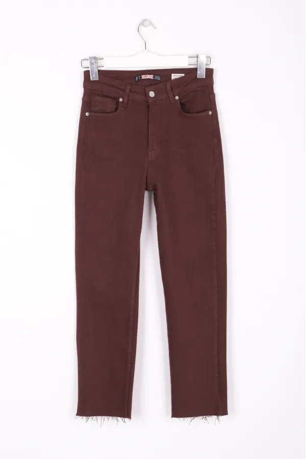 Dikişsiz Paça Mom Fit Kot Pantolon  764-78-(32-36)