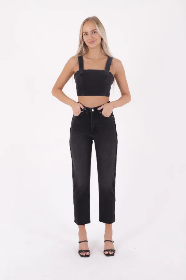 Şerit Fermuarlı Kot Pantolon 7004-03-(26-31)
