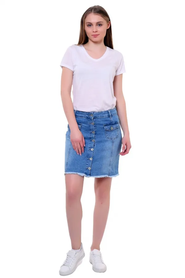 Kısa Kot Etek 105-06-(S-XL-6) Kısa Kot Etek 105-06-(S-XL-6)