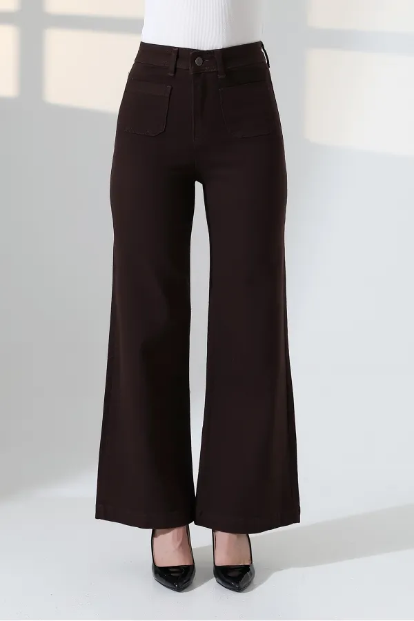 Front Pocket Detailed Jean  7079-78-(26-31) Brown