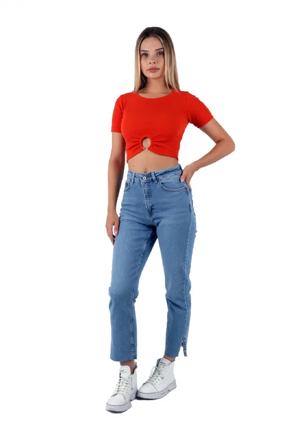 Yanılı Mom Kot Pantolon  1795-15-(28-33)