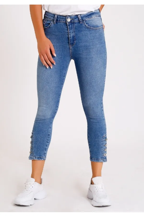 Paçası Dört Düğmeli Kot Pantolon 786-15-(28-33) Paçası Dört Düğmeli Kot Pantolon 786-15-(28-33)