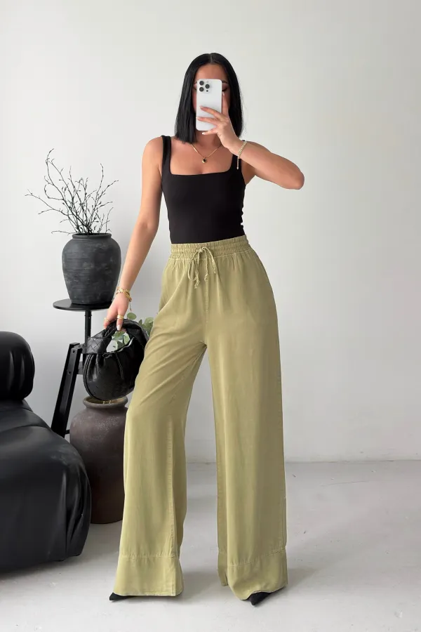 Elastic Waist Linen Pants HS700-105-(S-XL) 
