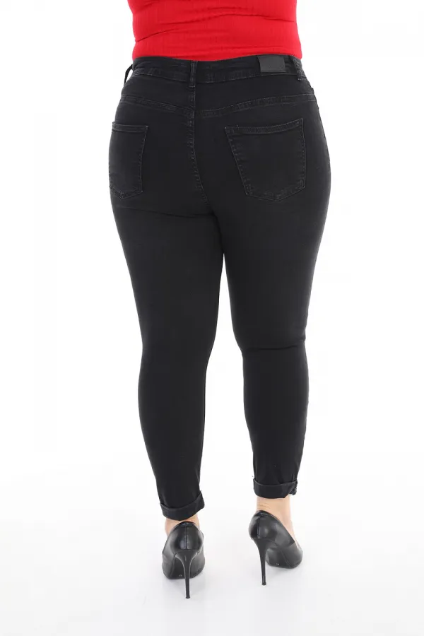 Duble Paça Skinny Kısa Boy Kot Pantolon  820-03-(30-36)