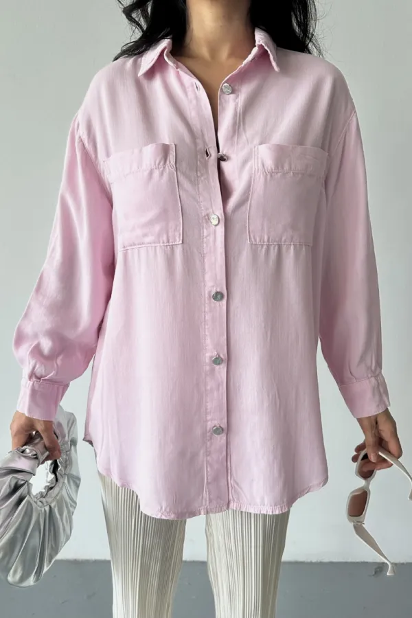 Cepli Oversize Keten Gömlek HS609-84-(S-XL) Cepli Oversize Keten Gömlek HS609-84-(S-XL)