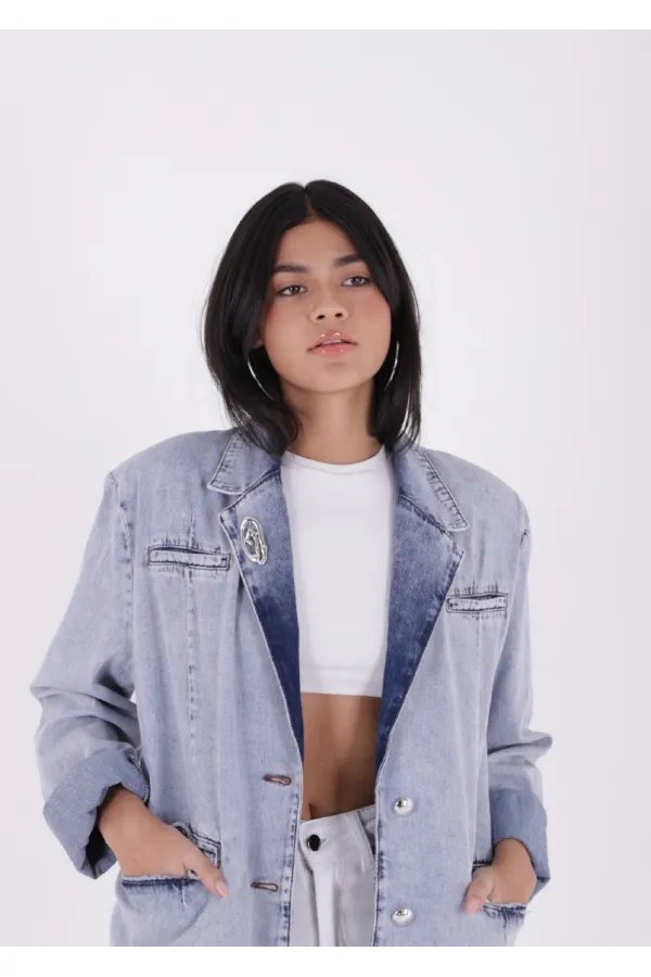 Düğmeli Klasik Blazer Ceket 6066-08-(S+L+4) Düğmeli Klasik Blazer Ceket 6066-08-(S+L+4)
