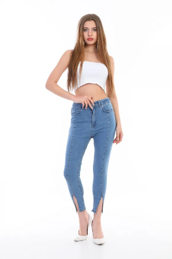Önü Yırtmaçlı Skinny Kot Pantolon 1739-27-(26-31) Önü Yırtmaçlı Skinny Kot Pantolon 1739-27-(26-31)