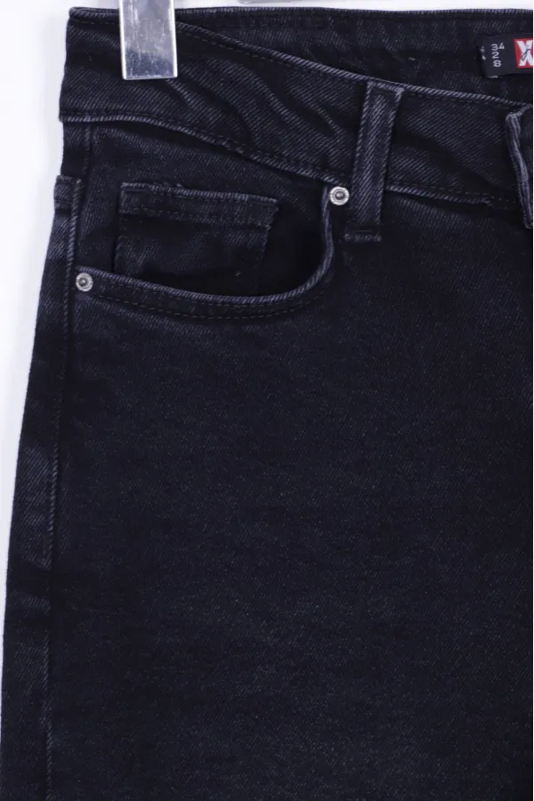 Yanı Yırtmaçlı Flare Paça Mom Kot Pantolon  1774-03-(28-33)