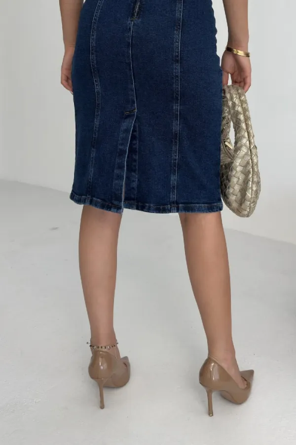 Askılı Fermuarlı Midi Elbise 3051-26-(S-XL)