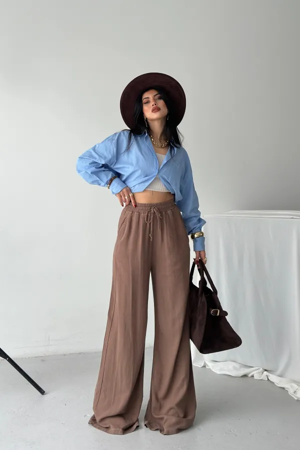 Lastikli Palazzo Pantolon  HS740-72-(S-XL)