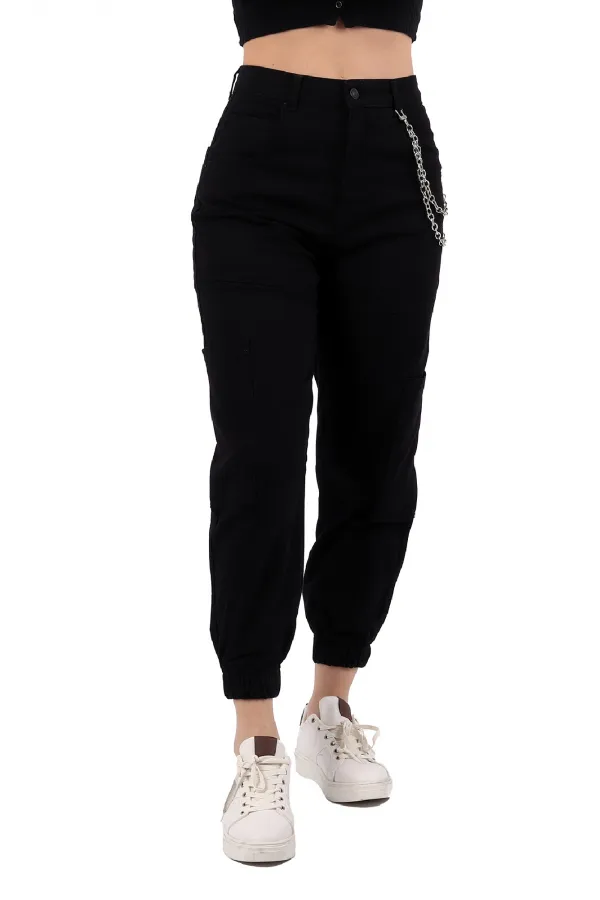 Parçalı Yanı Zincirli Pantolon 1704-07-(S-XL-6) Parçalı Yanı Zincirli Pantolon 1704-07-(S-XL-6)