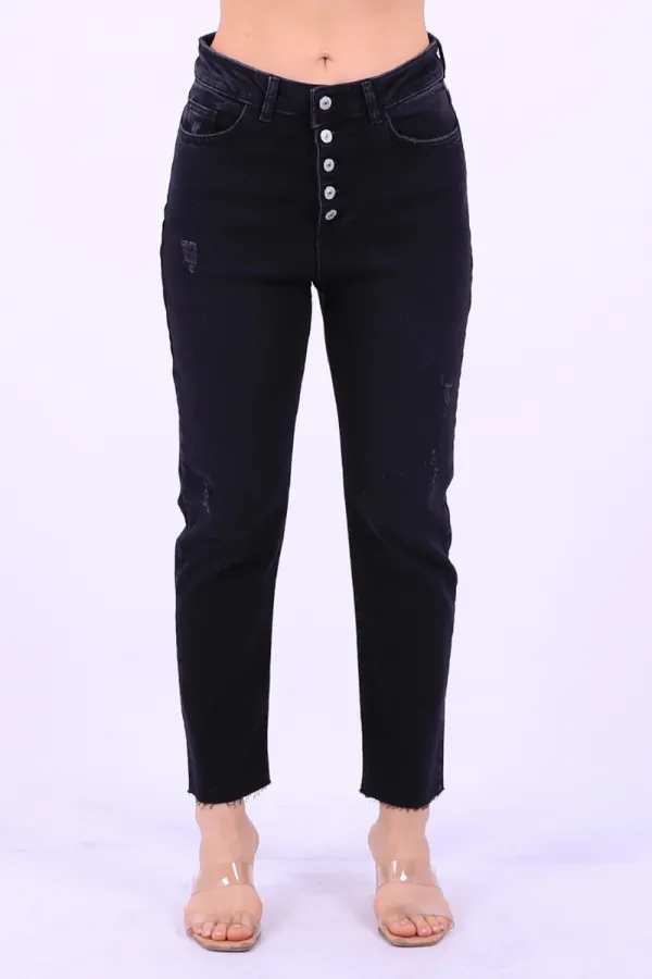 5 Düğmeli Mom Fit Kot Pantolon 745-03-(28-33)