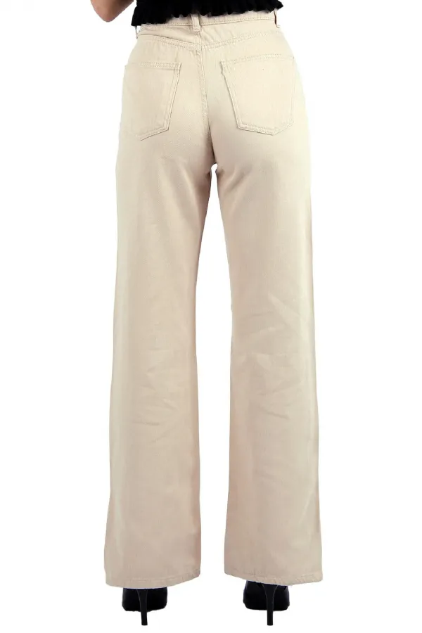 Paçası Yırtmaçlı Mom Fit Kot Pantolon  1732-66-(26-31)