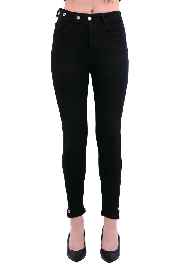 Kemerli Düğmeli Kot Pantolon 754-03-(26-31) Kemerli Düğmeli Kot Pantolon 754-03-(26-31)