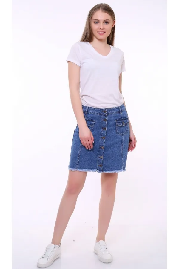 Kısa Kot Etek 105-02-(S-XL) Kısa Kot Etek 105-02-(S-XL)