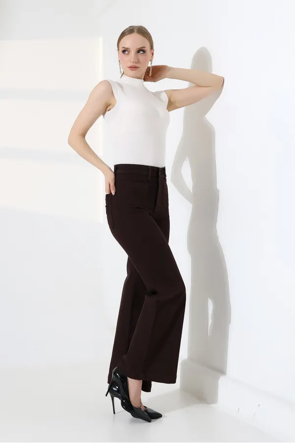 Front Pocket Detailed Jean  7079-78-(30-36) Brown