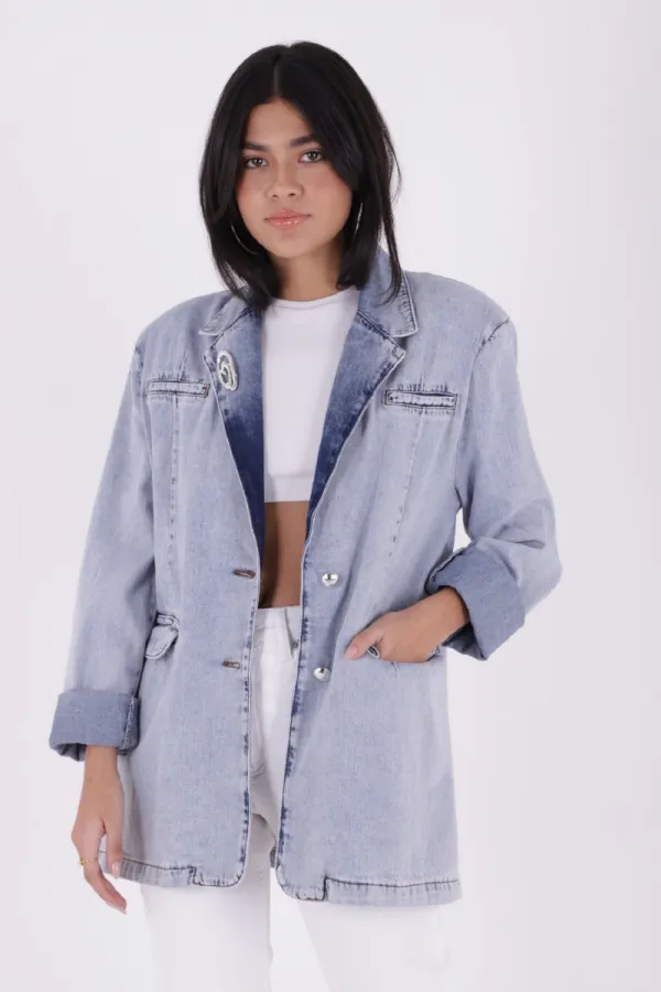 Düğmeli Klasik Blazer Ceket 6066-08-(S+L+4) Düğmeli Klasik Blazer Ceket 6066-08-(S+L+4)