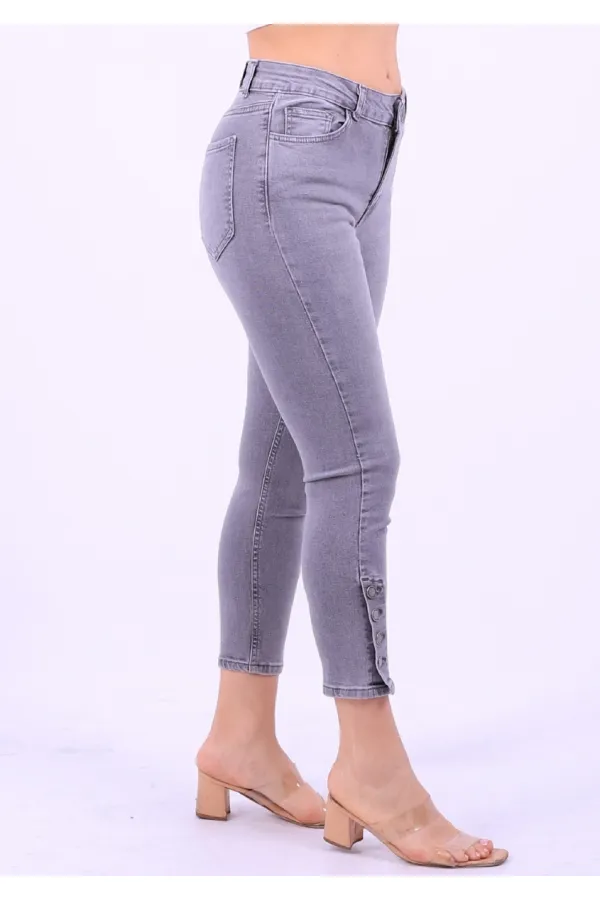 Paçası Dört Düğmeli Kot Pantolon 786-22-(26-31) Paçası Dört Düğmeli Kot Pantolon 786-22-(26-31)
