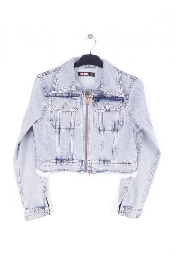 Fermuarlı Kot Ceket 6017-08-(S-XL-6) Fermuarlı Kot Ceket 6017-08-(S-XL-6)
