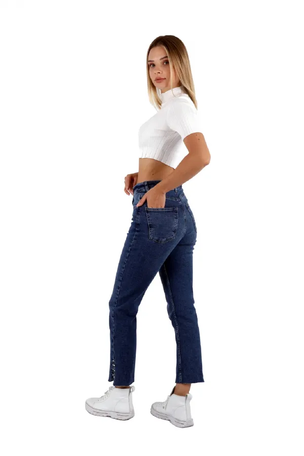 Paçasılı Mom Kot Pantolon 1794-01-(26-31) Paçasılı Mom Kot Pantolon 1794-01-(26-31)