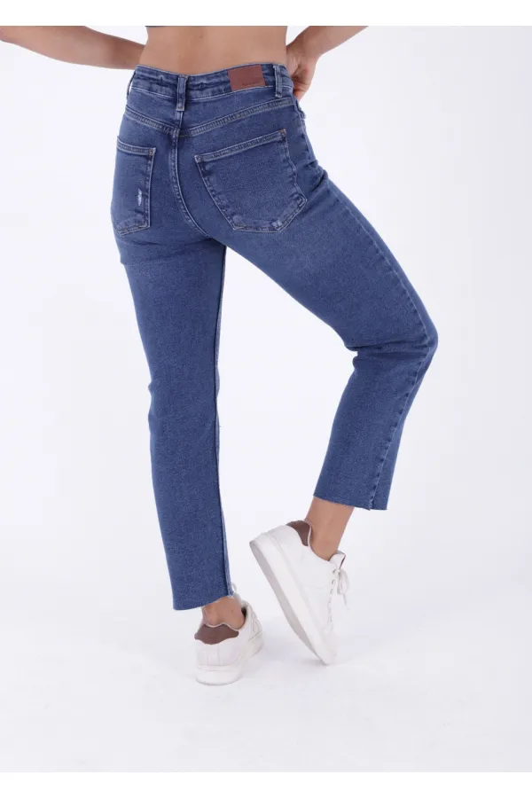 5 Düğmeli Mom Fit Kot Pantolon  745-01-(28-33)