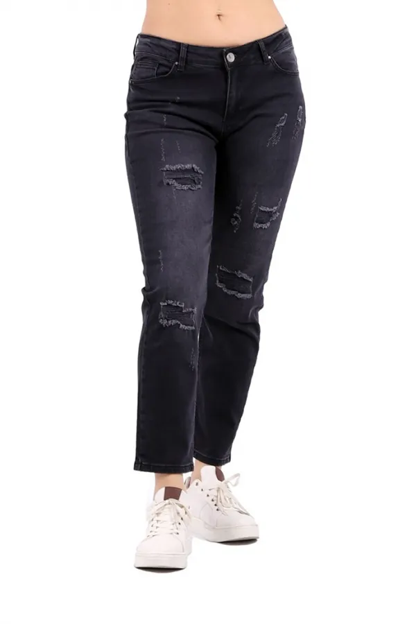 Boyfriend Yırtıklı Yamalı Kot Pantolon 899-03-(27-32) Boyfriend Yırtıklı Yamalı Kot Pantolon 899-03-(27-32)